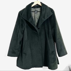 Cinzia Rocca Baby Llama Wool Dark Forest Green Coat Italian Size 10 US
